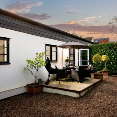 Sampson patio at dusk