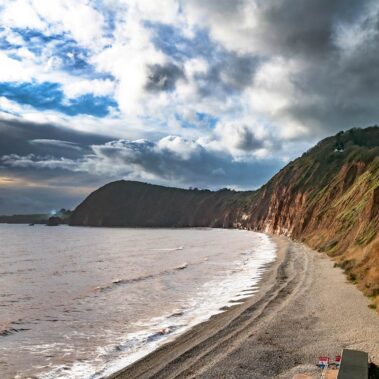 Sidmouth beach with Jacob's Ladder